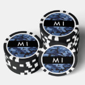 Navy Blue Camouflage Ihr Name Personalize Pokerchips (Stapel)