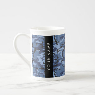 Navy Blue Camouflage Ihr Name Personalize Porzellantasse