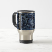 Navy Blue Camouflage Ihr Name Personalize Reisebecher (Vorderseite Links)