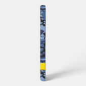 Navy Blue Camouflage Ihr Name Personalize Samsung Galaxy Hülle (Linke Seite)