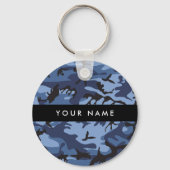 Navy Blue Camouflage Ihr Name Personalize Schlüsselanhänger (Rückseite)