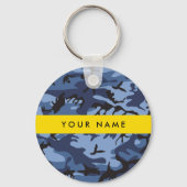 Navy Blue Camouflage Ihr Name Personalize Schlüsselanhänger (Rückseite)