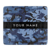 Navy Blue Camouflage Ihr Name Personalize Schneidebrett (Vorderseite)