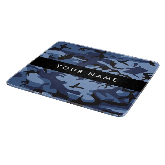 Navy Blue Camouflage Ihr Name Personalize Schneidebrett (Ecke)