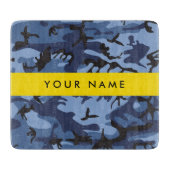 Navy Blue Camouflage Ihr Name Personalize Schneidebrett (Vorderseite)