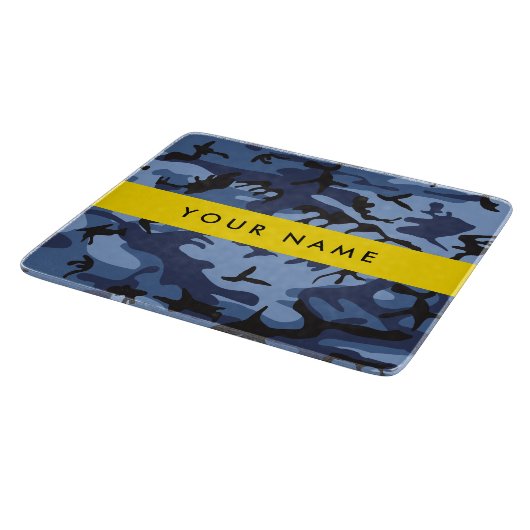 Navy Blue Camouflage Ihr Name Personalize Schneidebrett (Ecke)