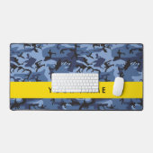 Navy Blue Camouflage Ihr Name Personalize Schreibtischunterlage (Tastatur & Maus)