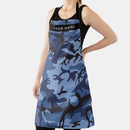 Navy Blue Camouflage Ihr Name Personalize Schürze (InSitu)