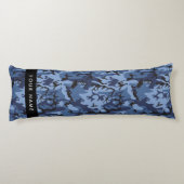 Navy Blue Camouflage Ihr Name Personalize Seitenschläferkissen (Rückseite)