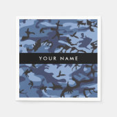 Navy Blue Camouflage Ihr Name Personalize Serviette (Vorderseite)