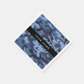 Navy Blue Camouflage Ihr Name Personalize Serviette (Ecke)