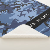 Navy Blue Camouflage Ihr Name Personalize Sherpadecke (3/4)