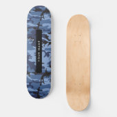 Navy Blue Camouflage Ihr Name Personalize Skateboard (Vorderseite)