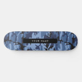 Navy Blue Camouflage Ihr Name Personalize Skateboard (Horizontal)
