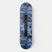 Navy Blue Camouflage Ihr Name Personalize Skateboard (Vorderseite)