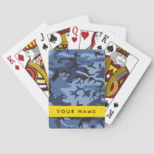 Navy Blue Camouflage Ihr Name Personalize Spielkarten (Rückseite)