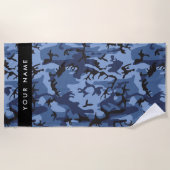 Navy Blue Camouflage Ihr Name Personalize Strandtuch (Vorderseite)