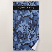 Navy Blue Camouflage Ihr Name Personalize Strandtuch (Vorderseite)
