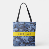Navy Blue Camouflage Ihr Name Personalize Tasche (Rückseite)