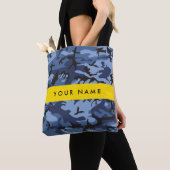 Navy Blue Camouflage Ihr Name Personalize Tasche (Von Nahem)