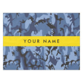 Navy Blue Camouflage Ihr Name Personalize Tischdecke (Vorderseite (Horizontal))