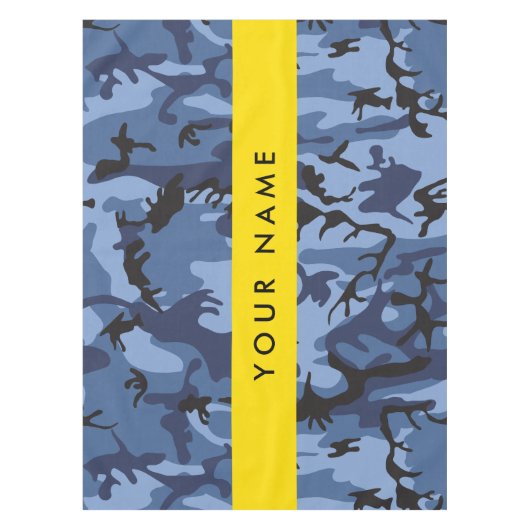Navy Blue Camouflage Ihr Name Personalize Tischdecke (Vorderseite)