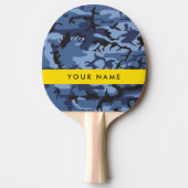 Navy Blue Camouflage Ihr Name Personalize Tischtennis Schläger (Vorderseite)