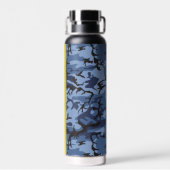 Navy Blue Camouflage Ihr Name Personalize Trinkflasche (Rückseite)