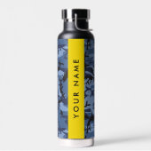 Navy Blue Camouflage Ihr Name Personalize Trinkflasche (Links)