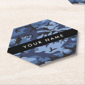 Navy Blue Camouflage Ihr Name Personalize Untersetzer (angewinkelt)
