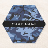 Navy Blue Camouflage Ihr Name Personalize Untersetzer (Vorderseite)