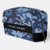 Navy Blue Camouflage Ihr Name Personalize Waschbeutel (Rechte Ecke)