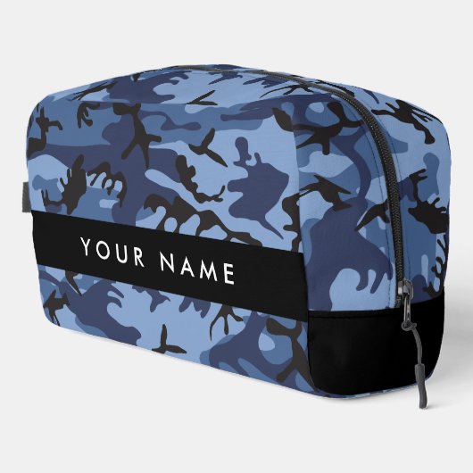 Navy Blue Camouflage Ihr Name Personalize Waschbeutel (Rechte Ecke)