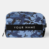 Navy Blue Camouflage Ihr Name Personalize Waschbeutel (Rückseite)