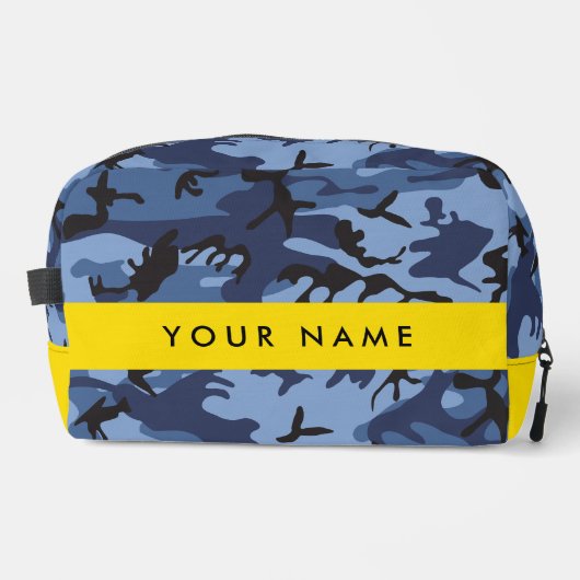 Navy Blue Camouflage Ihr Name Personalize Waschbeutel (Vorderseite)