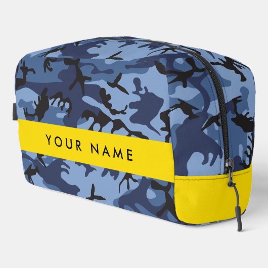 Navy Blue Camouflage Ihr Name Personalize Waschbeutel (Rechte Ecke)