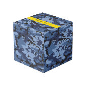 Navy Blue Camouflage Ihr Name Personalize Würfel (Rückseite Schrägansicht)