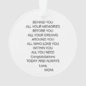 Navy Blue Cap Abschluss Acrylic Ornament Dustin_2 (Rückseite)