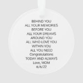 Navy Blue Cap Abschluss Akrylic Ornament (Rückseite)