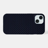 Navy Blue Carbon Fibre Print Automotive Texture iPhone 15 Hülle (Rückseite (Horizontal))