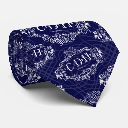Navy Blue CDH Awareness Cherubs Krawatte (Gerollt)