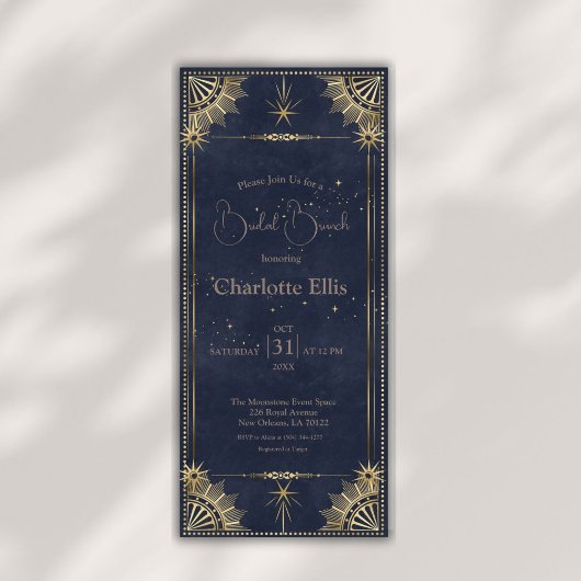 Navy Blue Celestial Bridal Brunch Einladung