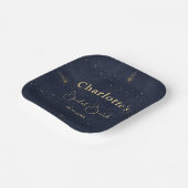 Navy Blue Celestial Moon Tarot Brautparty Pappteller (Gewinkelt)