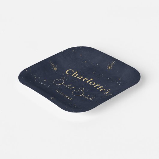 Navy Blue Celestial Moon Tarot Brautparty Pappteller (Gewinkelt)