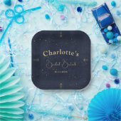 Navy Blue Celestial Moon Tarot Brautparty Pappteller (Party)