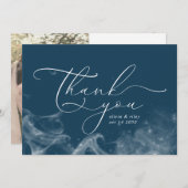 Navy Blue Celestial Stars Vielen Dank für Ihr Hoch Dankeskarte (Vorne/Hinten)