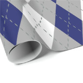 Navy Blue Charcoal Dk Gray Wht XL Raute Geschenkpapier (Rolleneckpunkt)