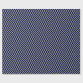 Navy Blue, Charcoal Large Zickzack ZigZag Muster Geschenkpapier (Flach)