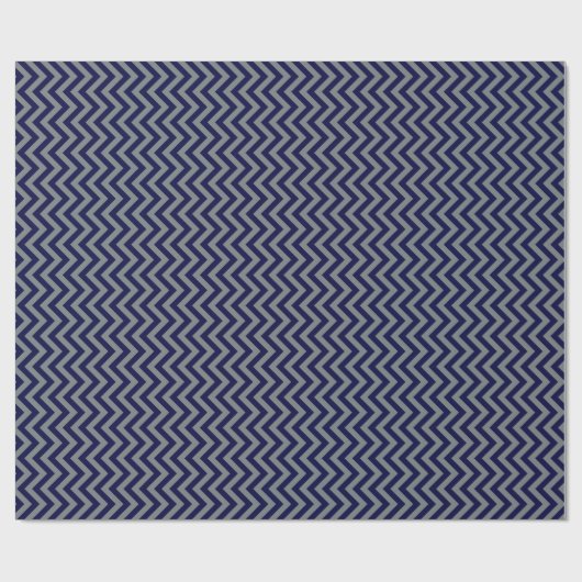 Navy Blue, Charcoal Large Zickzack ZigZag Muster Geschenkpapier (Flach)