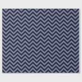 Navy Blue, Charcoal Large Zickzack ZigZag Muster Geschenkpapier (Flach)